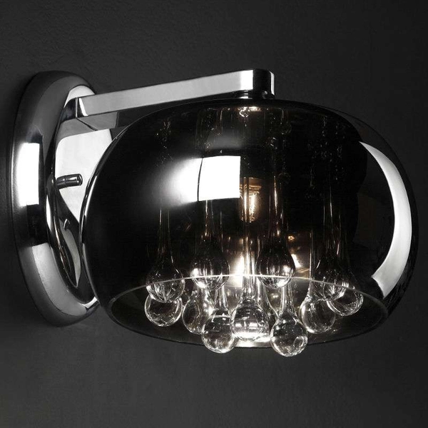 Kinkiet ścienny CRYSTAL W0076-01D-F4FZ szklany glamour z kryształkami chrom