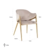 Welurowe krzesło Gwen S4544 FR KHAKI beżowe złote OUTLET