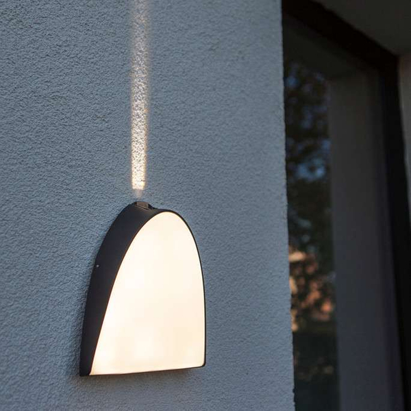 Elewacyjna LAMPA ścienna APOLLO 5188801118 Lutec metalowa OPRAWA kinkiet LED 14W 3000K półokrągły IP54 szary