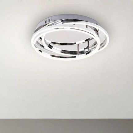 LAMPA sufitowa SELENA 2183 Rabalux okrągła OPRAWA metalowy plafon LED 40W 4000K pierścienie rings chrom