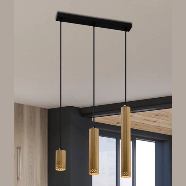 Lampa wisząca Tubo 33-79114 Candellux asymetryczna drewno czarna