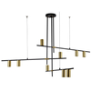 Modernistyczna lampa wisząca ARIZONA LP-074/9PL BK/GD Light Prestige metalowa oprawa metalowe tuby zwis czarny złoty