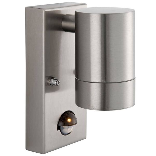 Lampa na elewację z czujnikiem ruchu Palin PIR 101351 tuba IP65 srebrna