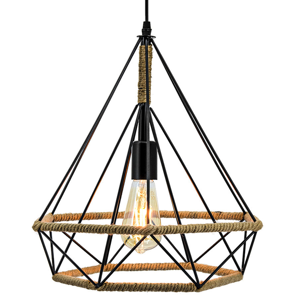Druciana LAMPA wisząca 8802/1 ZWIS - 06 Elem metalowa OPRAWA industrialny ZWIS loftowy czarny