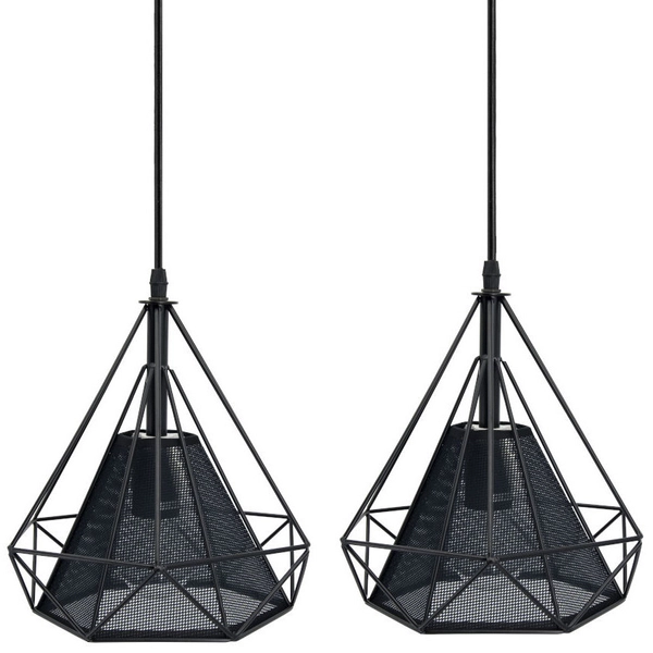 Druciana LAMPA wisząca Piramida 8803/3 ZWIS - 07 Elem metalowa OPRAWA loftowy ZWIS piramidy czarne