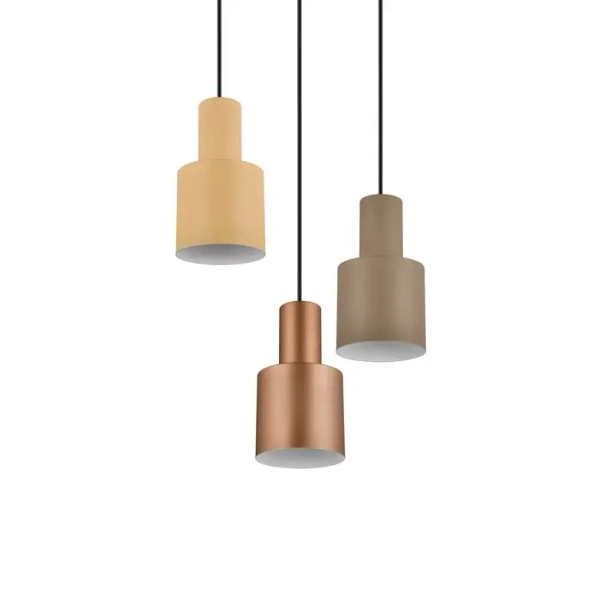 Wisząca lampa AGUDO 319430317 beżowa szara różowa 3x40W E27 z regulacją