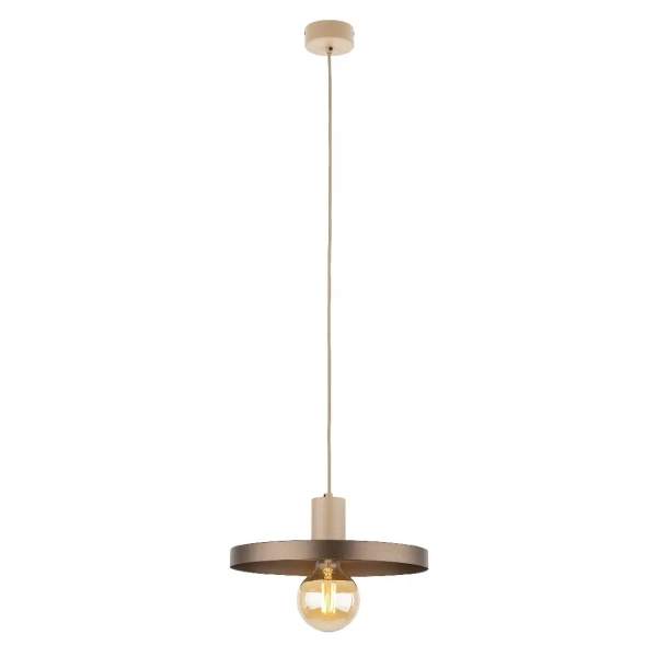 Wisząca lampa nad stół Sila 10757 dysk metalowy brązowy