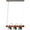 Potrójna lampa wisząca Plow 82173/46 loftowa drewniana czarna