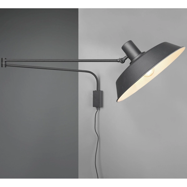 Industrialna LAMPA ścienna BOLDER 200300132 Trio metalowa OPRAWA loftowy kinkiet czarny