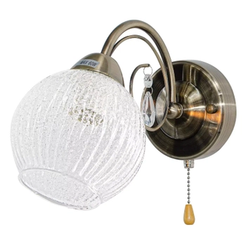 Lampa ścienna 8964/1 2QG z włącznikiem sznurkowym mosiądz