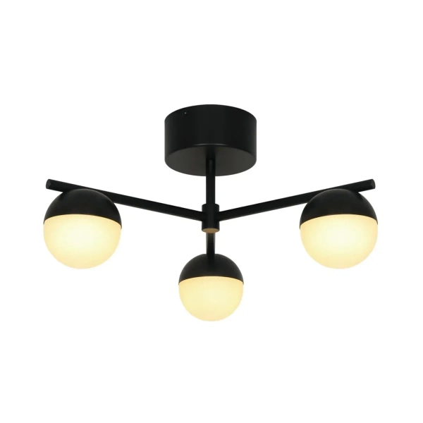 Szklana lampa wisząca kule Contina 2512096003 potrójna czarny