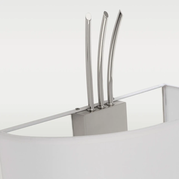 Designerska lampa ścienna Las Vegas abażurowa nikiel biała