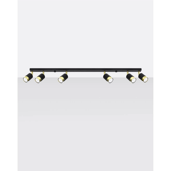 Biurowa lampa sufitowa SL.1073 regulowana czarna złota