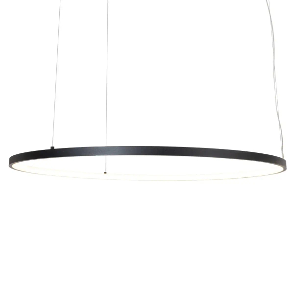 Owalna lampa wisząca VISUAL czarna P0658 1xLED 28W 3000K IP44 pierścień