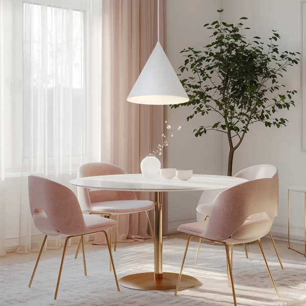 Lampa wisząca stożkowa CONO 10009 salonowa biały