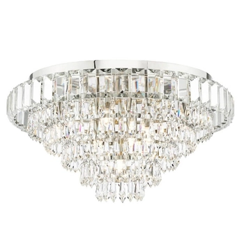 Kryształowa lampa sufitowa Osborne OSB5038-EH Dar Lighting pałacowa do pokoju srebrna