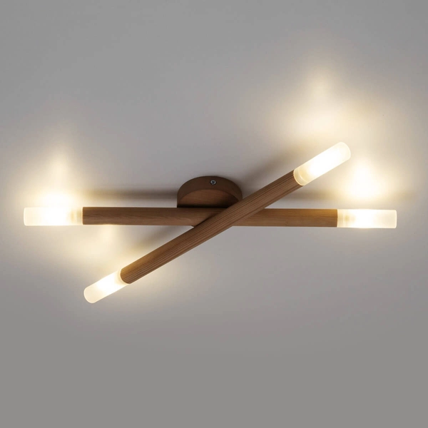 Lampa nasufitowa do kuchni Noble 4524 boho naturalna drewniana