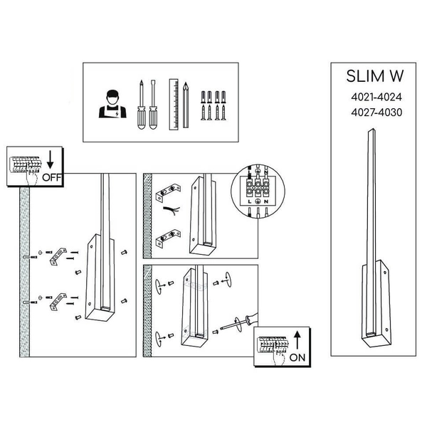 Kinkiet ścienny ledowy Slim 4029 Brosline 12W 3000K minimalistyczny biały