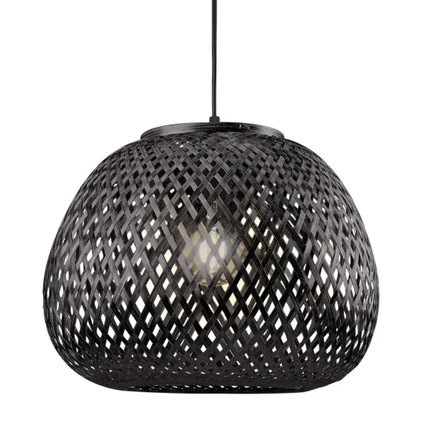 Ekologiczna lampa wisząca Zanzibar 329219 boho ażurowa czarna