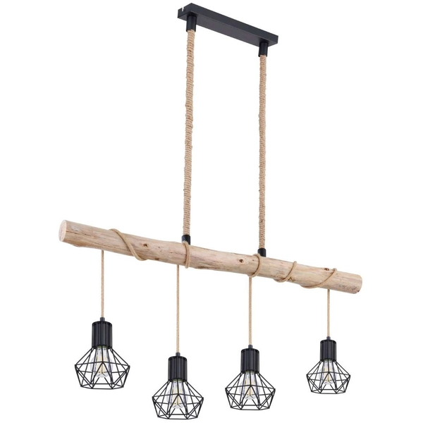 LAMPA wisząca PRISKA 54017-4HH Globo skandynawska OPRAWA belka ZWIS klatki brązowe czarne