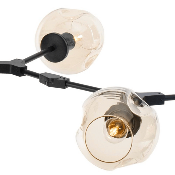 Lampa wisząca Modern orchid ST-1232-6 BLACK AMBER Step balls bursztynowa czarna