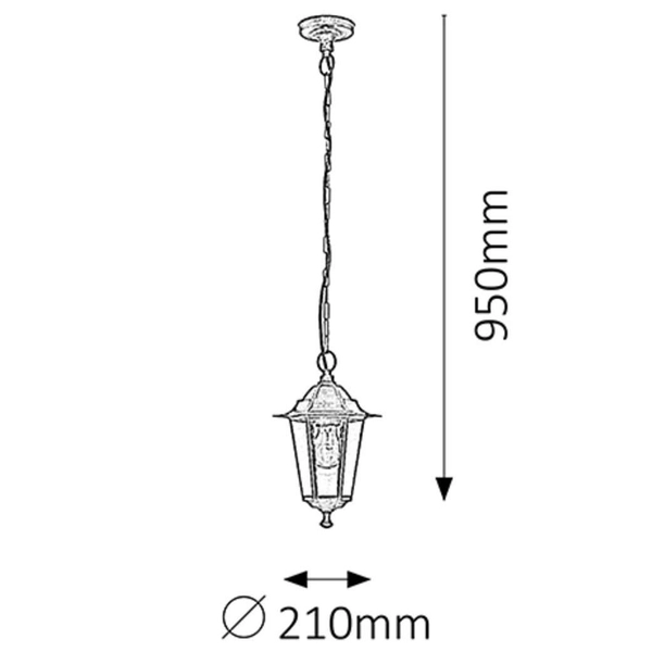 Zewnętrzna LAMPA vintage VELENCE 8238 Rabalux IP43 wisząca OPRAWA ogrodowy ZWIS outdoor złoto antyczne