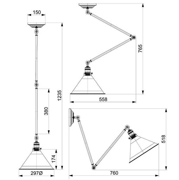 Sufitowa LAMPA industrialna PROVENCE PV-GWP-OB Elstead metalowa LAMPA loftowa brąz