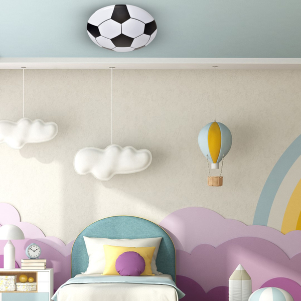 Dziecięca LAMPA sufitowa BALL ML6179 Milagro metalowa OPRAWA piłka nożna LED 18W 4000K plafon biały czarny