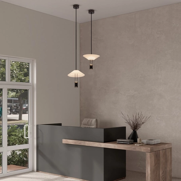 Wisząca lampa AYAVIRI LE44595 LED 8W 3000K szklana czarna biała