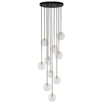 Lampa wisząca kaskadowa Nilos 5944 kule do kuchni przezroczysta złota