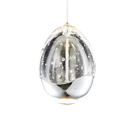 Glamour LAMPA wisząca HUELTO PND-22112132-1A-CR Italux loftowa OPRAWA szklany ZWIS LED 4,8W 3000K kulisty chrom