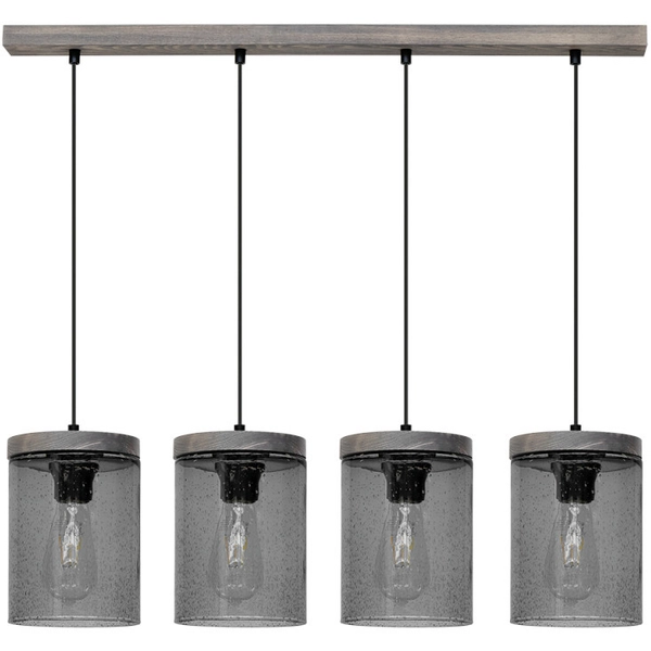 Skandynawska LAMPA wisząca MONSUN 161859457 Britop loftowa OPRAWA szklane tuby zwis przydymiony drewno