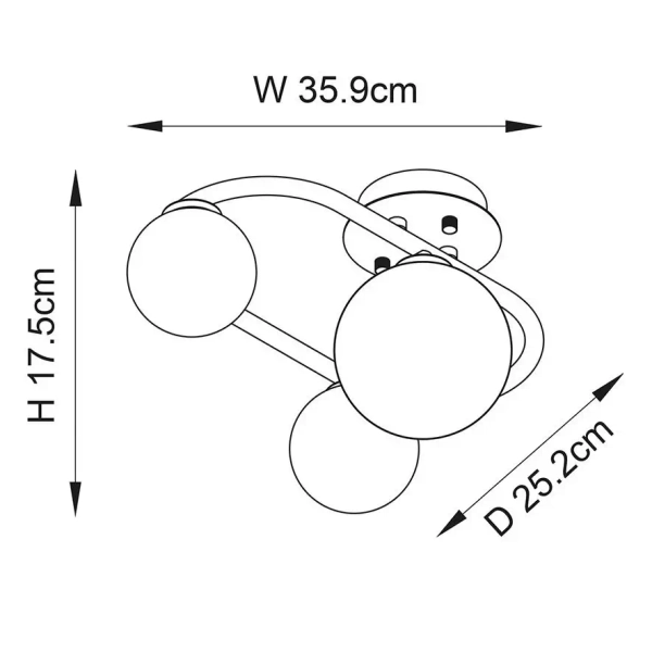 Kulista lampa sufitowa Pulsa 93524 kule balls biały IP44 czarny