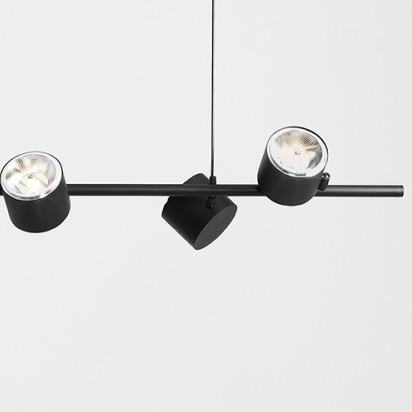 Wisząca lampa metalowa Bot 1047K Aldex loftowa na listwie nad wyspę czarna