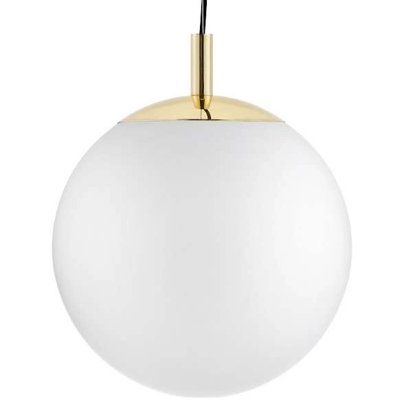 Wisząca LAMPA skandynawska ALUR 10726105 Kaspa kulista OPRAWA szklany ZWIS kula ball hygge złota biała