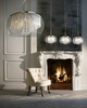 Wisząca lampa pokojowa Rego okrągła glamour crystal chrom