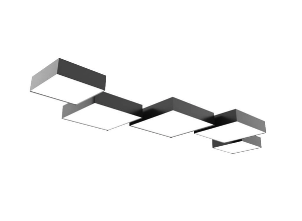Plafon LAMPA sufitowa SL.0136 kwadratowa OPRAWA natynkowa czarna