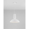 Kopułowa lampa wisząca GIRONTO LE45305 z gipsu ryflowana biała