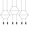 Geometryczna lampa zwisowa Linea XT100-6P Step tuby czarna