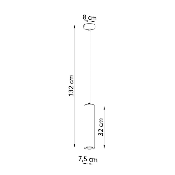 Ceramiczna tuba wisząca SL.0843 lampa do pokoju biała