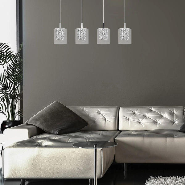 Wisząca lampa szklana Duchess 3116 na listwie do pokoju crystal chrom