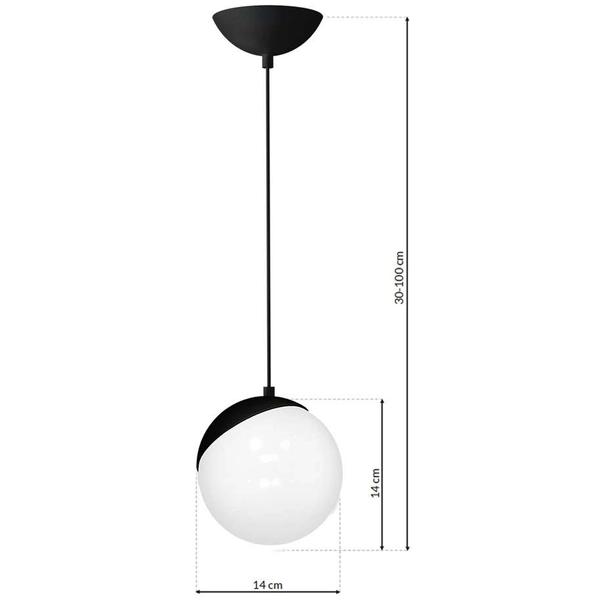 LAMPA wisząca SFERA MLP5739 Milagro szklana OPRAWA loftowy ZWIS kula ball biała