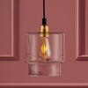 Loftowa LAMPA wisząca LONGIS 10874105 Kaspa szklana OPRAWA skandynawski ZWIS okrągły złoty przezroczysty czarny