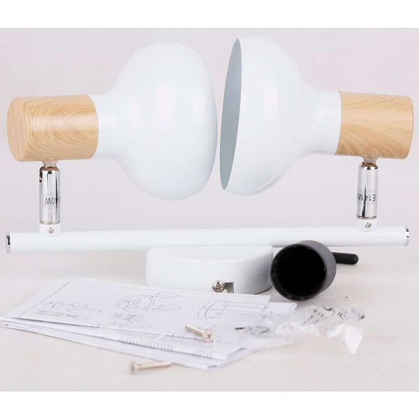 Plafon LAMPA sufitowa PUERTO 92-62659 Candellux regulowana OPRAWA metalowe reflektorki drewno białe
