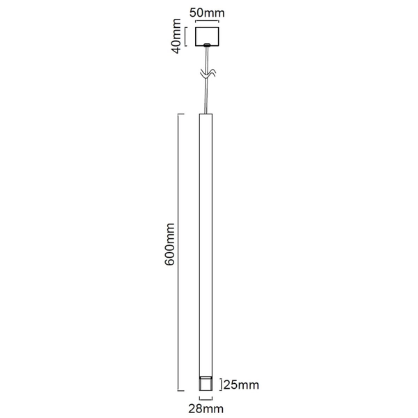 Zwis nad łóżko Q I wisząca lampa sopel czarno złoty tuba