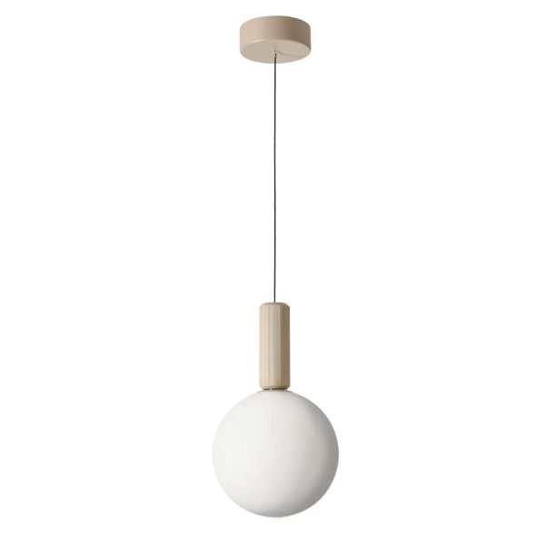 Kulista wisząca lampa TESTA beżowa biała 31-50892 1xG9 okrągła nad stół