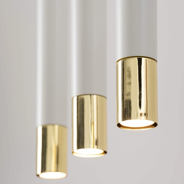 Sypialniana lampa wisząca Sopel Grand 33389 metalowe białe złote