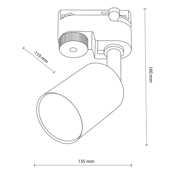 Reflektorek szynowy 1-fazowy okrągły Tracer 5686 TK Lighting metalowy biały
