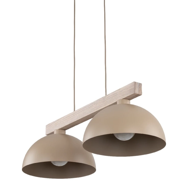 Podwójna wisząca lampa Oslo Sabia 11011 na belce beżowy