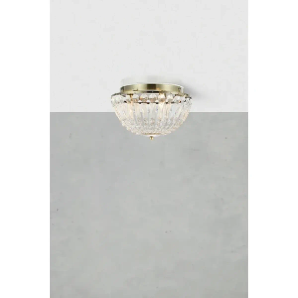 Kryształowa lampa nasufitowa Estelle 109031 do łazienki IP44 mosiądz